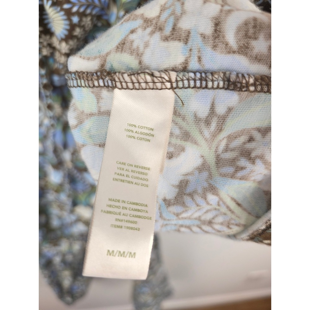 Vera Bradley Notch Collar Womens Blue Enchanted Woodland Pajama Set Size Med - Picture 7 of 7